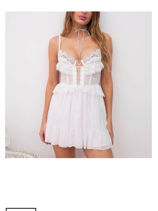 For Love And Lemons Dresses & Skirts - For Love & Lemons Farmhouse Corset Slip Mini Dress Large White